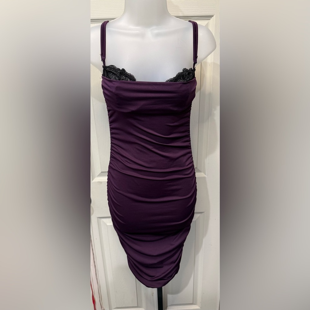 “Prom” Dreamgirl Deep Purple Mini Dress - Picture 3 of 5